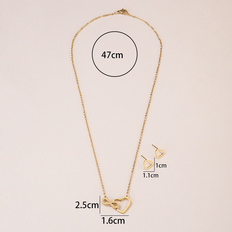 Wholesale/Supplier Gold Plated Custom Jewelry Set Stainless Steel Necklace and Earrings Set