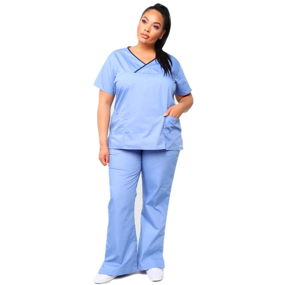 Unisex Slim Fit Hospital uniformes médicos Scrubs enfermera trabajo traje de matorrales