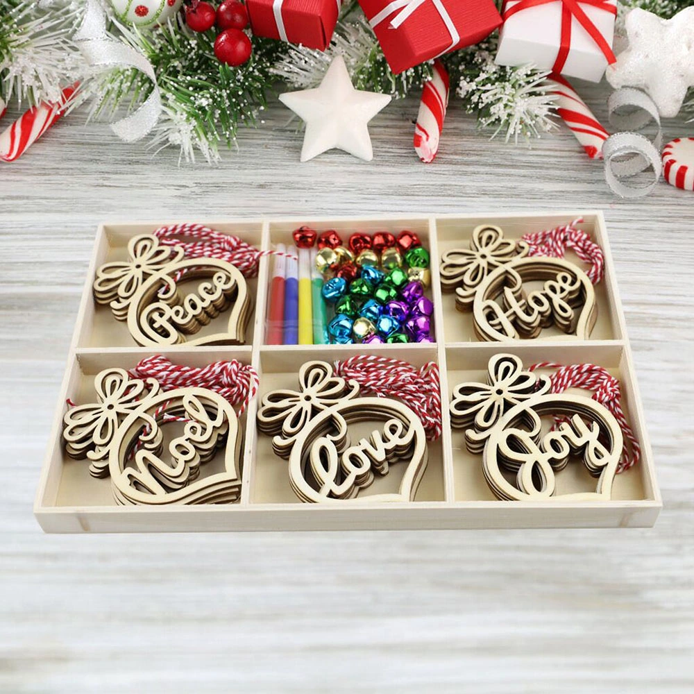 Manufacturers Handicrafts Small Pendant Christmas Laser Carving Wooden Decoration