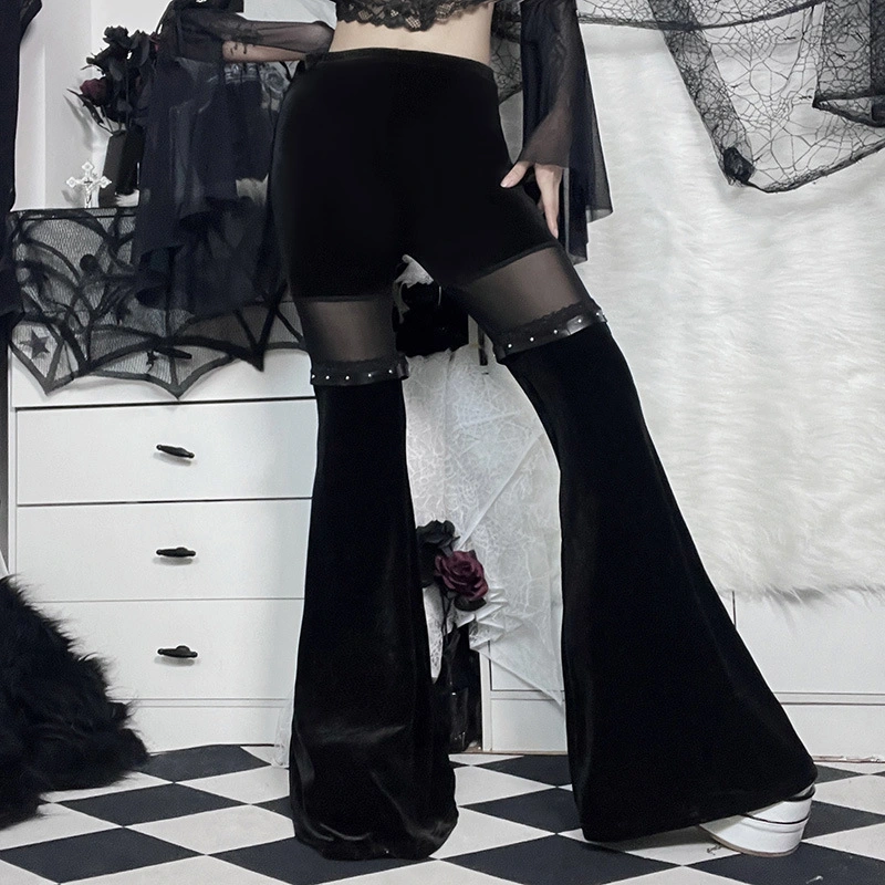 Lady Gothic Punk Black Trouser