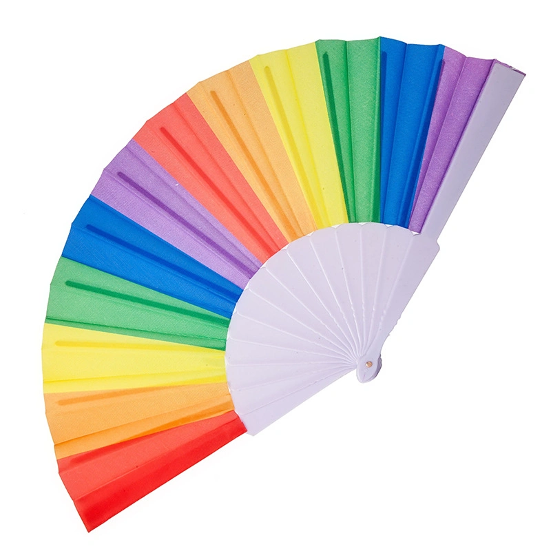 La decoración del hogar Rainbow ventilador ventilador de plegado de Mano de danza de las Partes del Orgullo Gay Fan Art decoración decoración artesanal