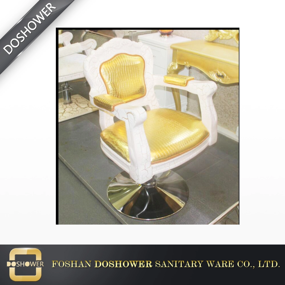 Beauty Hydraulic Gold Wood Styling Chair for Sale