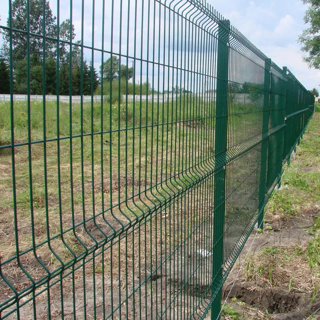 PVC Coated Green Color Welded Wire Mesh Bends Security Yard Fence Panel