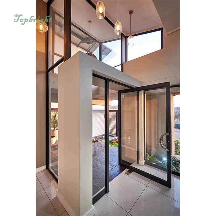 Triple Glass with Argon Gas Germany Brand Hardware Glass Pivot Door Pivot Interior Door