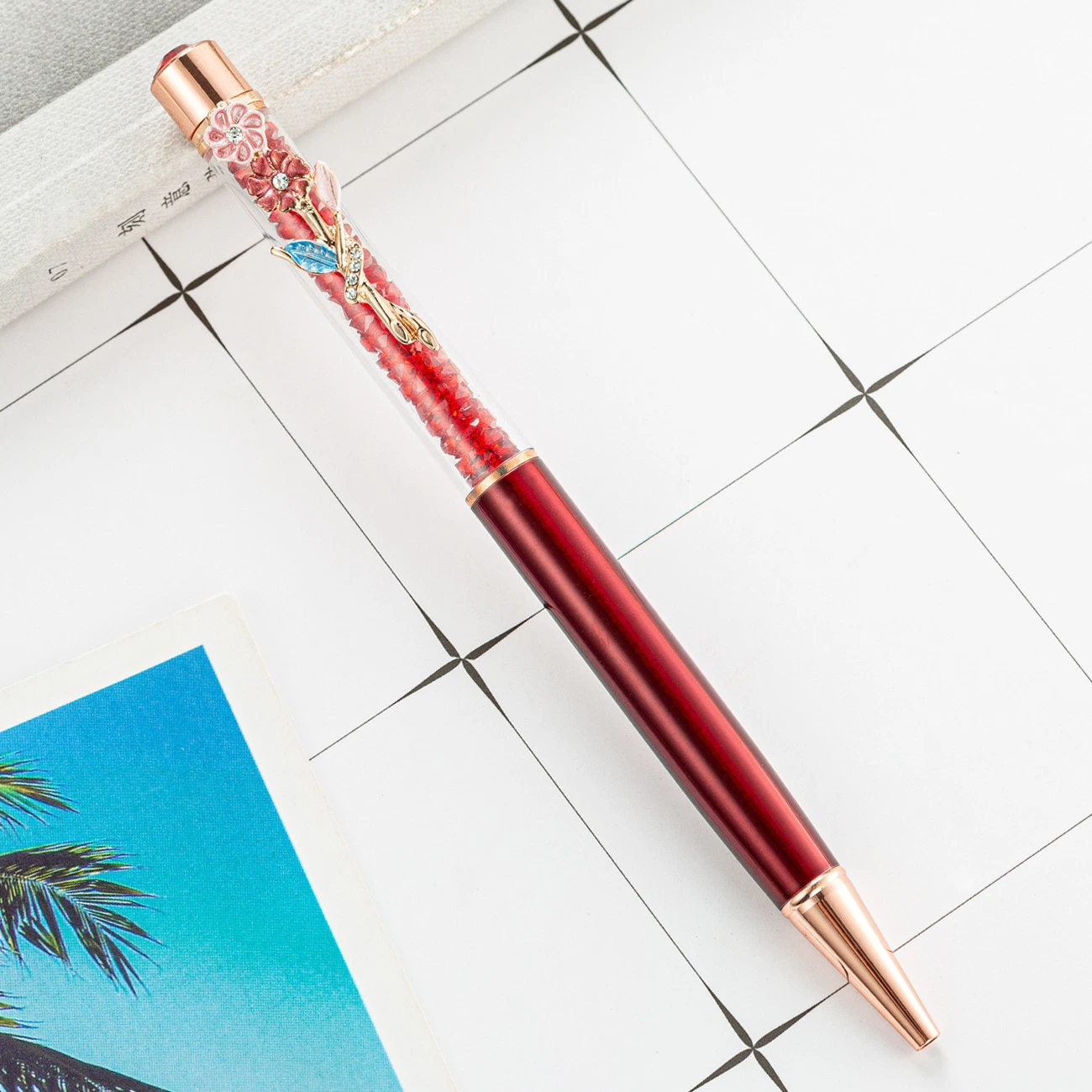 Ball Point Pen Blume Verschönerung Stift Clip Metall Geschenk Werbung Stift