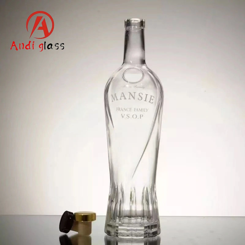 Chinese Supplier Glass Containers Spirit Liquor Vodka Gin Whiskey Tequila Glass Bottle Oslo Bottle with Rubber Stopper 750ml