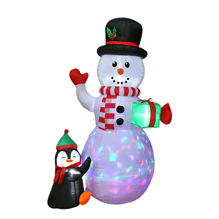 Snowman القابل للنفخ، الطراز القابل للنفخ، نموذج الغاز المضيئ LED، زورق مطاطي للكريسماس، زخرفة فناء مضيئة، بالون، زورق مطاطي