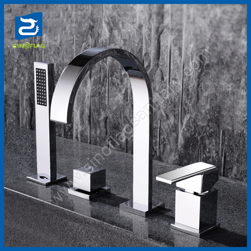 Four Holes Deck Mounted Bath Water Mixer