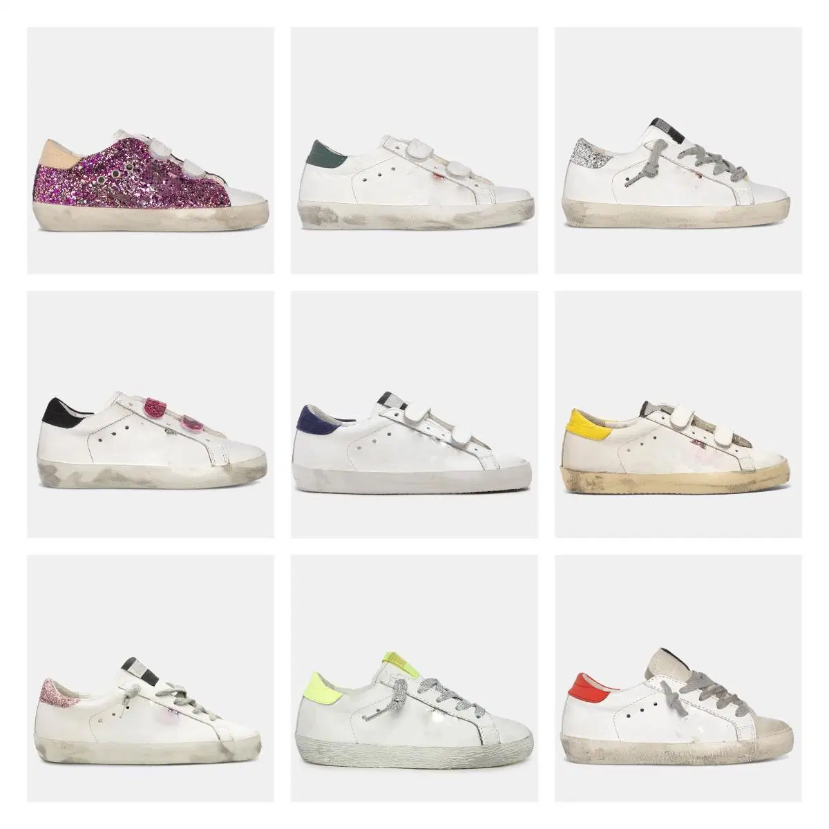 Кроссовки Deluxe Brand Shoes Children Golden Star Sneakers Casual Classic блестящие Дизайнерские детские девочки (8–15) Белые девочки (8–15) Старая грязная кожа (0–3 Обувь