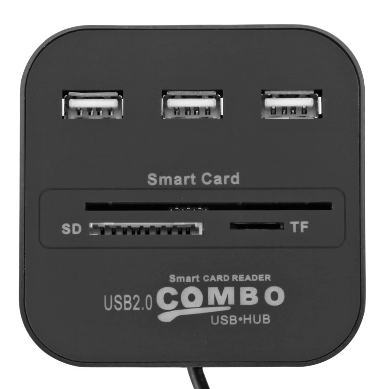 USB2,0 3-Port ATM ID Smart SD TF-Kartenleser