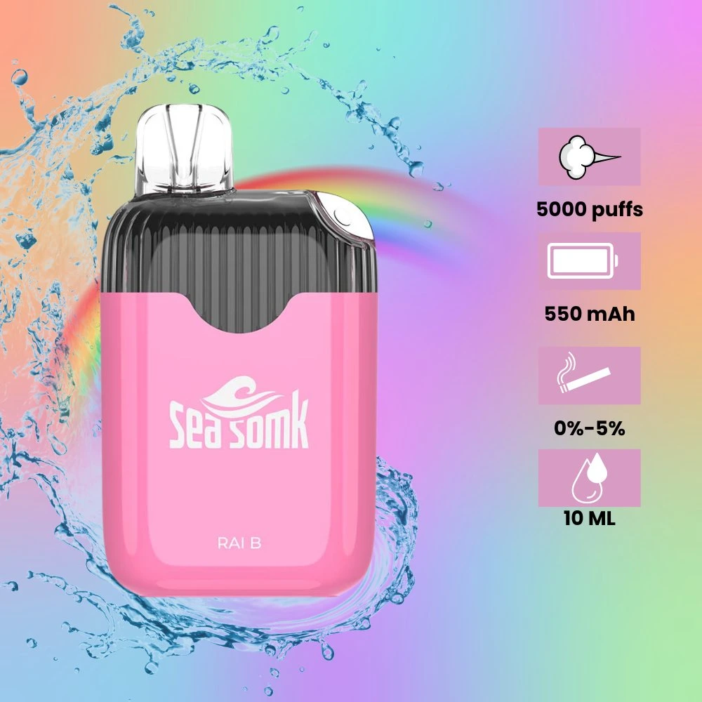 10مل من السائل ساعة Gear 5000 Pugffs Vape Kit Seashomk Vm63 أطقم بدء السجائر الإلكترونية