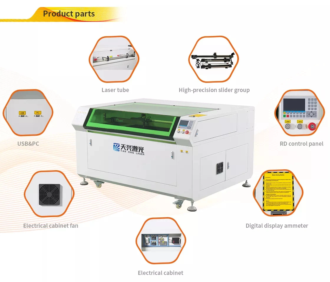 1300X900 mm 1390 100W Two Head Wood Plywood MDF CO2 Laser Cutting Machine Adopting Advanced World Famous Brand Components in Pneumatic Parts, Electric Parts