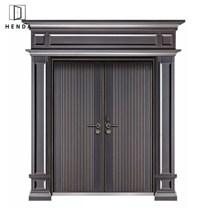 Aluminum/Copper Main Entrance Door with Door Head Luxury Design Classic Style for Export