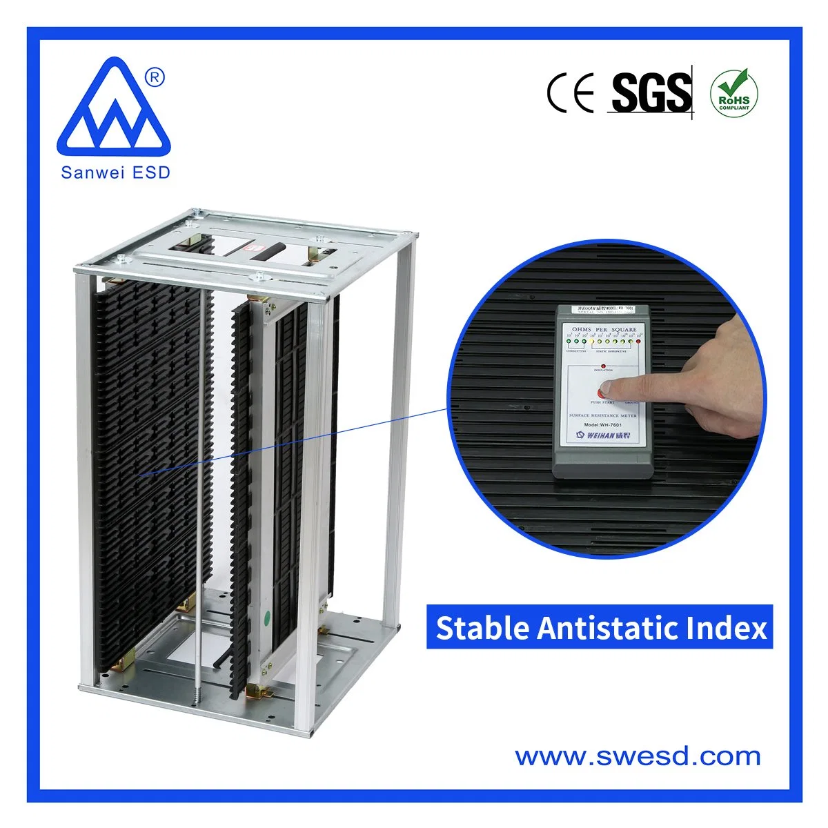 Antistatic ESD PCB Magazine Rack for Industrial