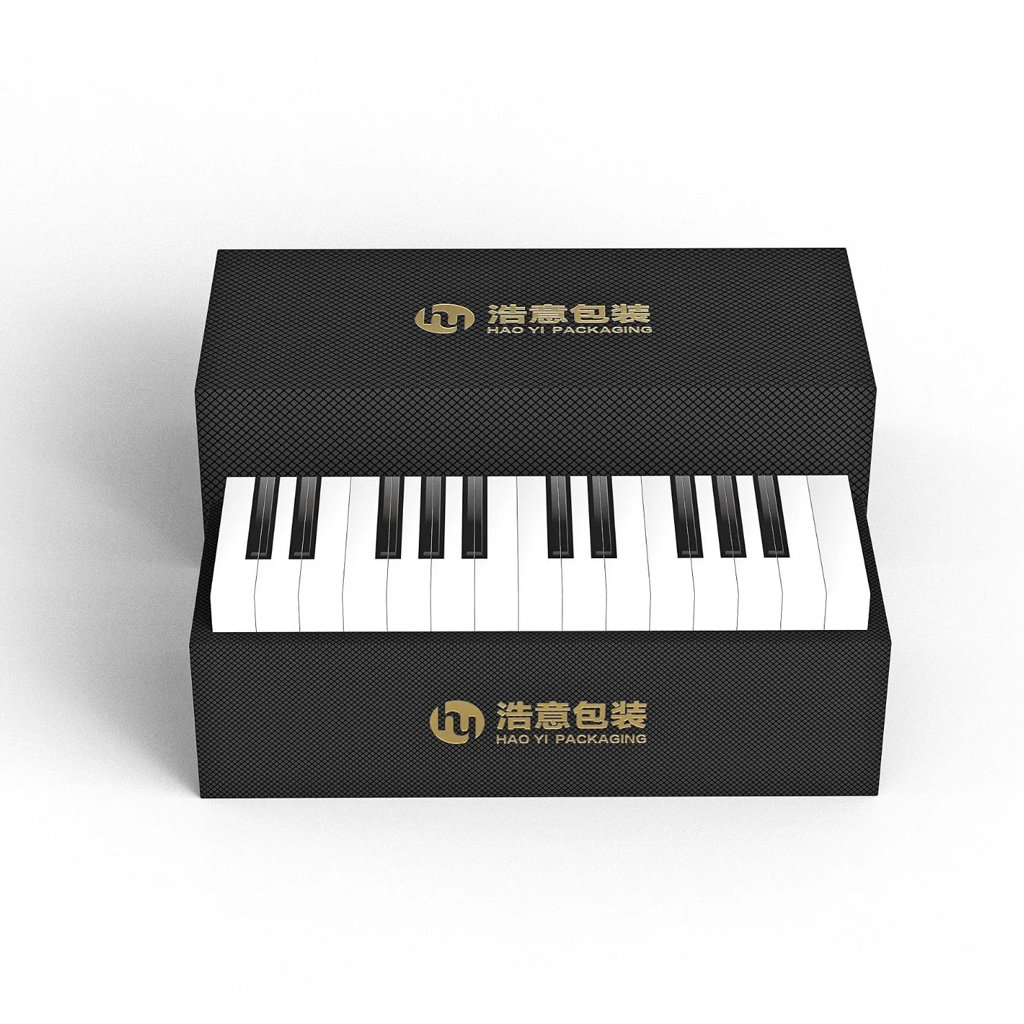 Caja de regalo de papel recubierto con diseño de piano personalizado con bolsa para Caja de cartón de embalaje