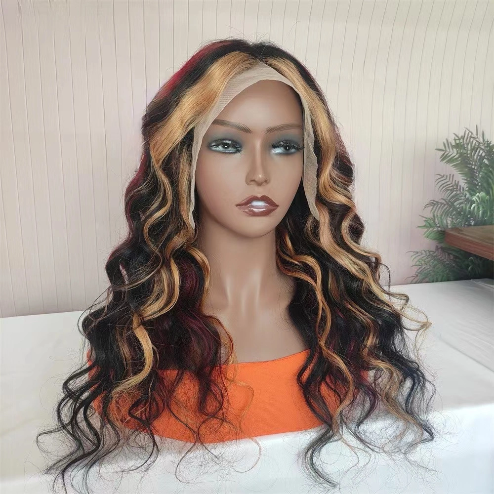 P1b/99j/ Blonde Curl 4*413*4 Frontale Lace Human Hair Wig