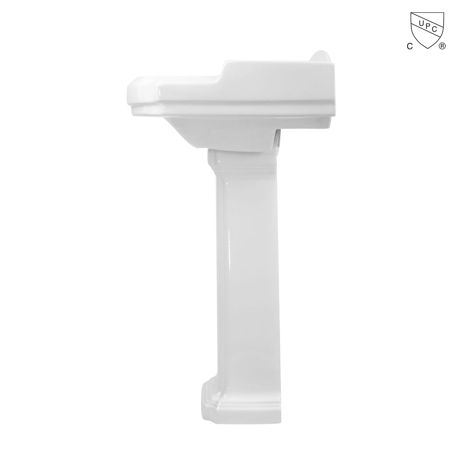 Venta caliente cuarto de baño blanco con diseño tradicional de cerámica de época China Free-Standing vítreo cerámica artesanal de muebles de pedestal