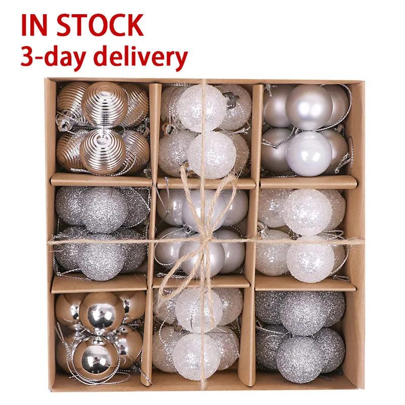 House Decorating Merry Christmas Plastic Ball Ornament Products Silver Tree Christmas Decoration