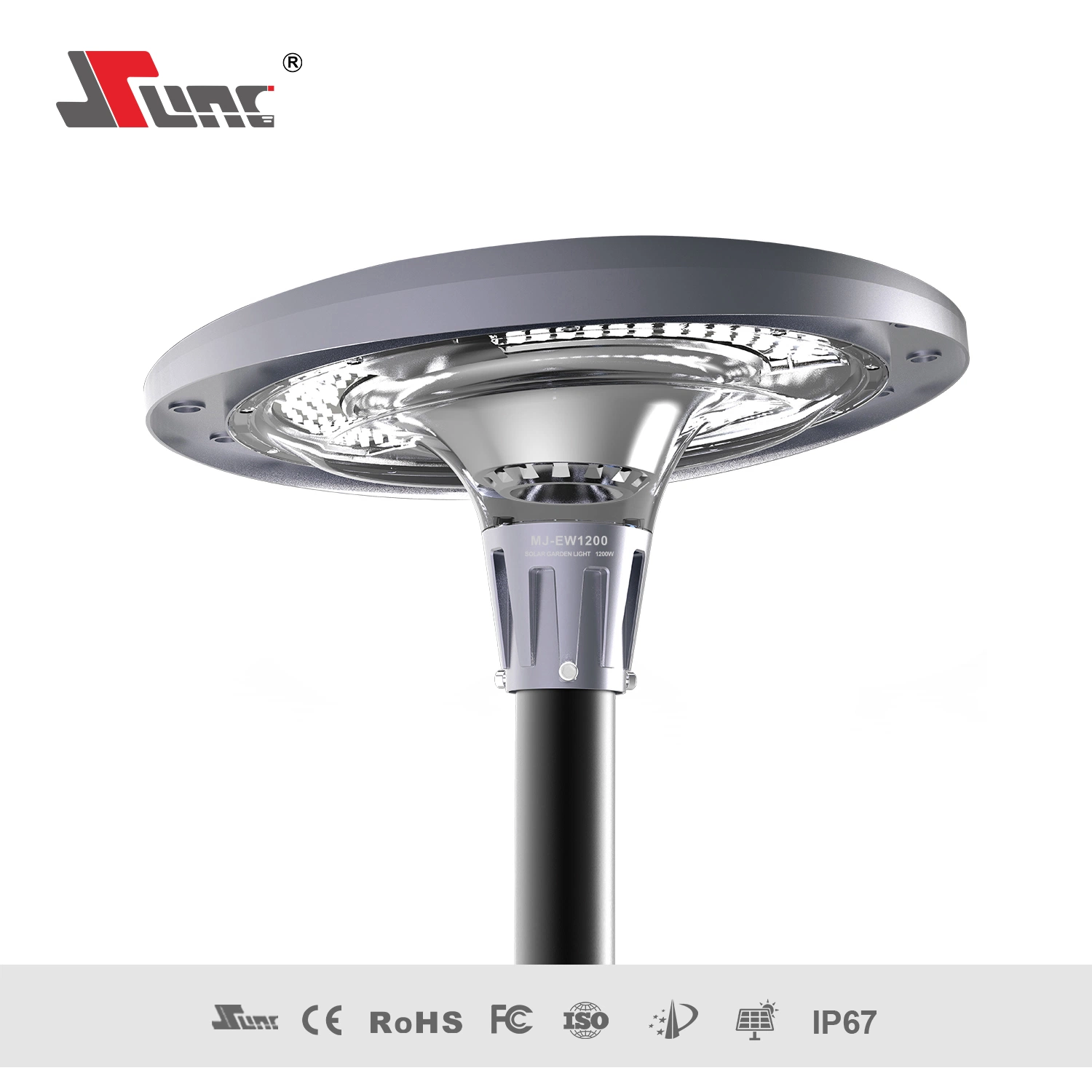 Sunc 800W 1200W MJ-Ew800 MJ-Ew1200 LED Outdoor économie d'énergie élevée Parc de jardin RGBW en aluminium coloré jardin solaire Lampe à couleur changeante