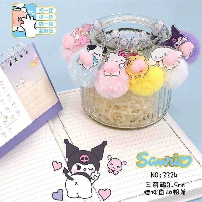 Caneta pendente Sanrio Doll Signature Pen anime Hello Kitty Kuromi 1: 0.5 mm Neutro Preto Enquinnamoroll meu Melody presentes para Crianças