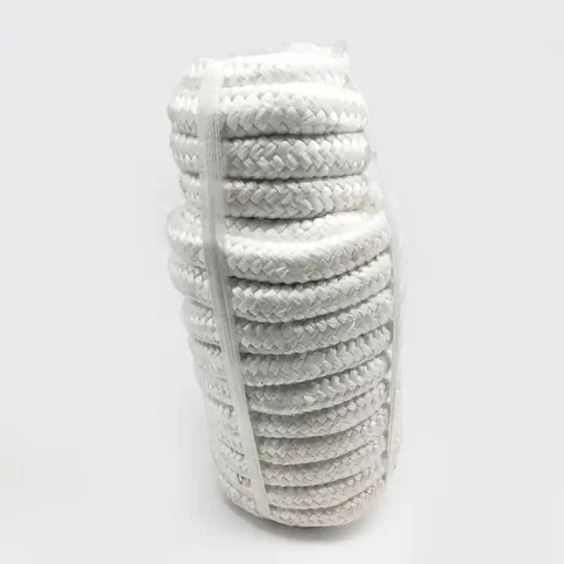 5mm 8mm 10mm 20mm 25mm 30mm Thermal Insulation Fireproof Fireplace Round Square Ceramic Fiber Fabric Insulation Material Woven Sealing Rope Fiberglass Products