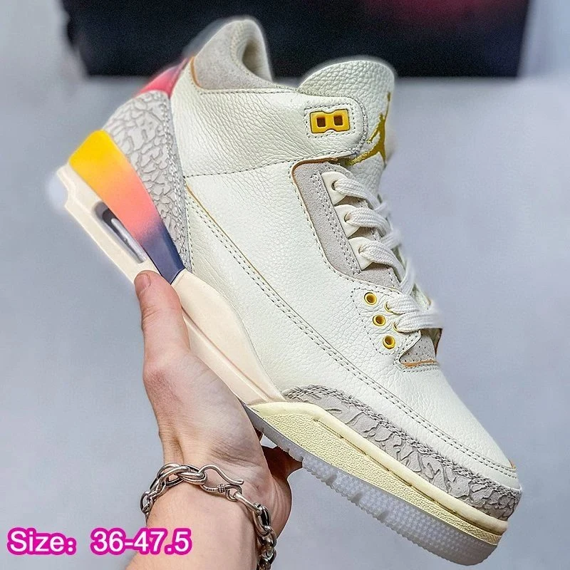 Wholesale Aj3 Basketball Rainbow Smiling Face Sports Sneaker Top Quality Replicas Branded Shoes