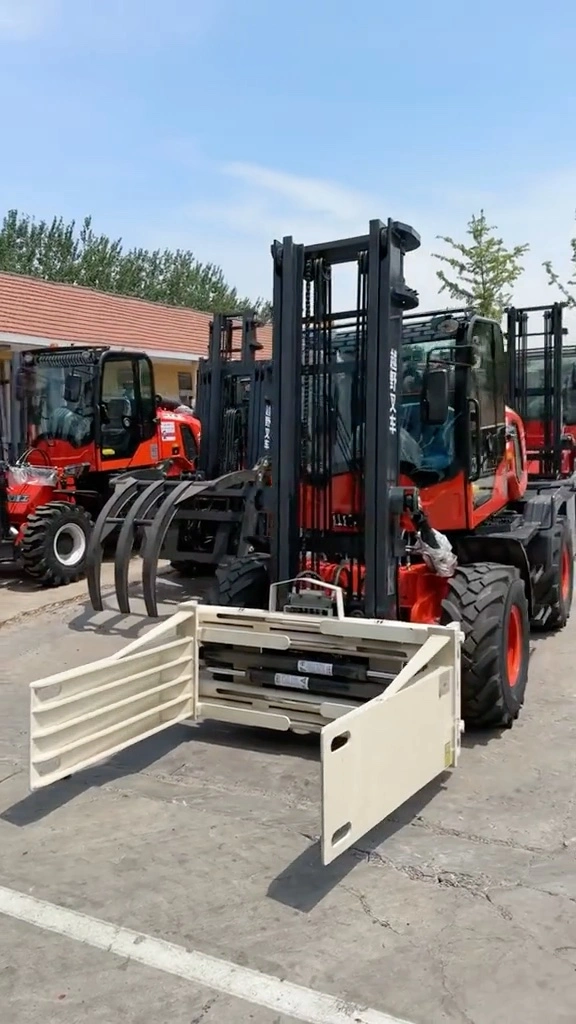 Factory New Design 4X4 All Terrain Forklift 3 4 5 Ton Diesel Forklift off Road Forklift 3000 Kg Articulated with CE