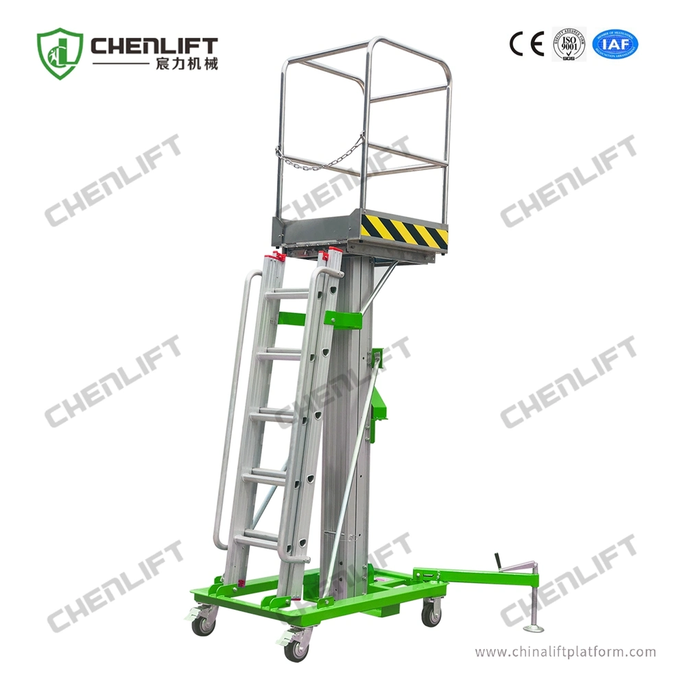 Manual Winch Elevating Lift Platform with Tilted Platform