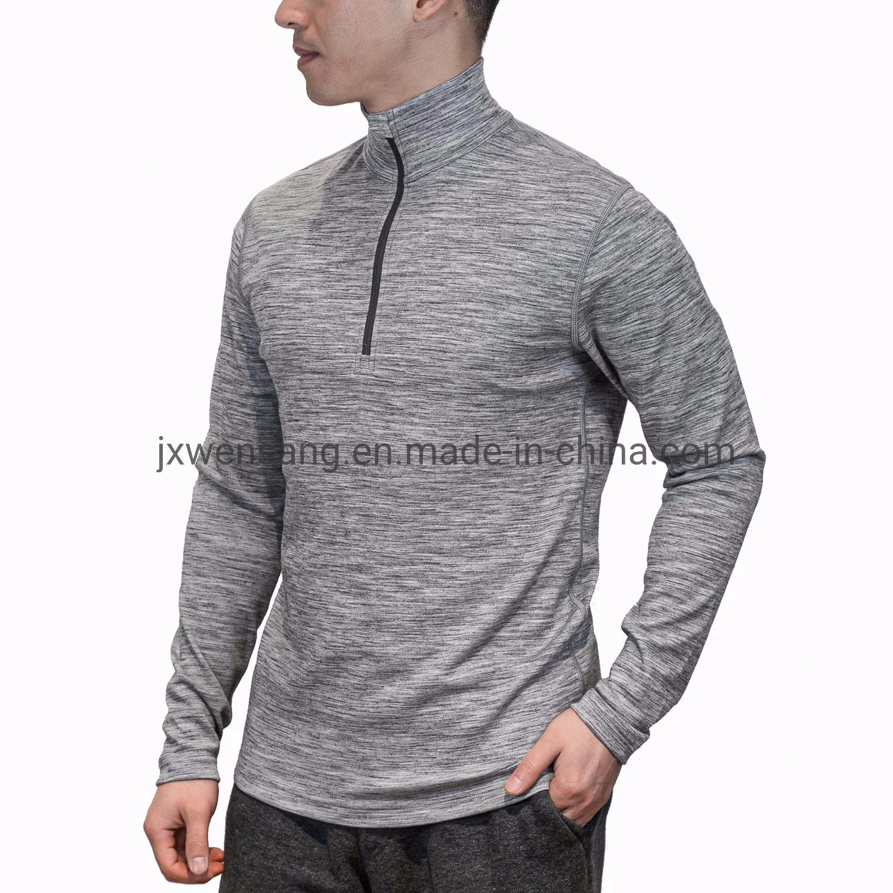 China Manufacturer Merino Wool Base Layer Shirt Men's Wicking Breathable Anti-Odor Wool Zip Shirt