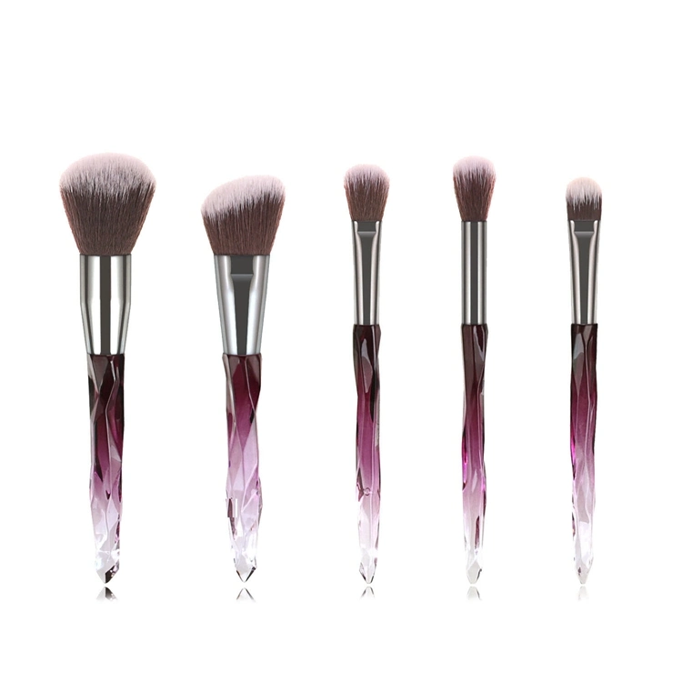 Custom Logo Makeup Brushes 5PCS Diamond Crystal Handle Makeup Brush Set