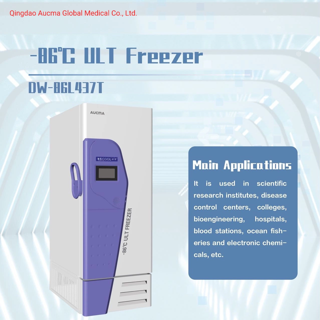 China CE Marked -86 Degree Pharmacy Laboratory Vaccine Medical Ultra Low Temperature Freezer Deep Refrigerator (DW-86L437T)