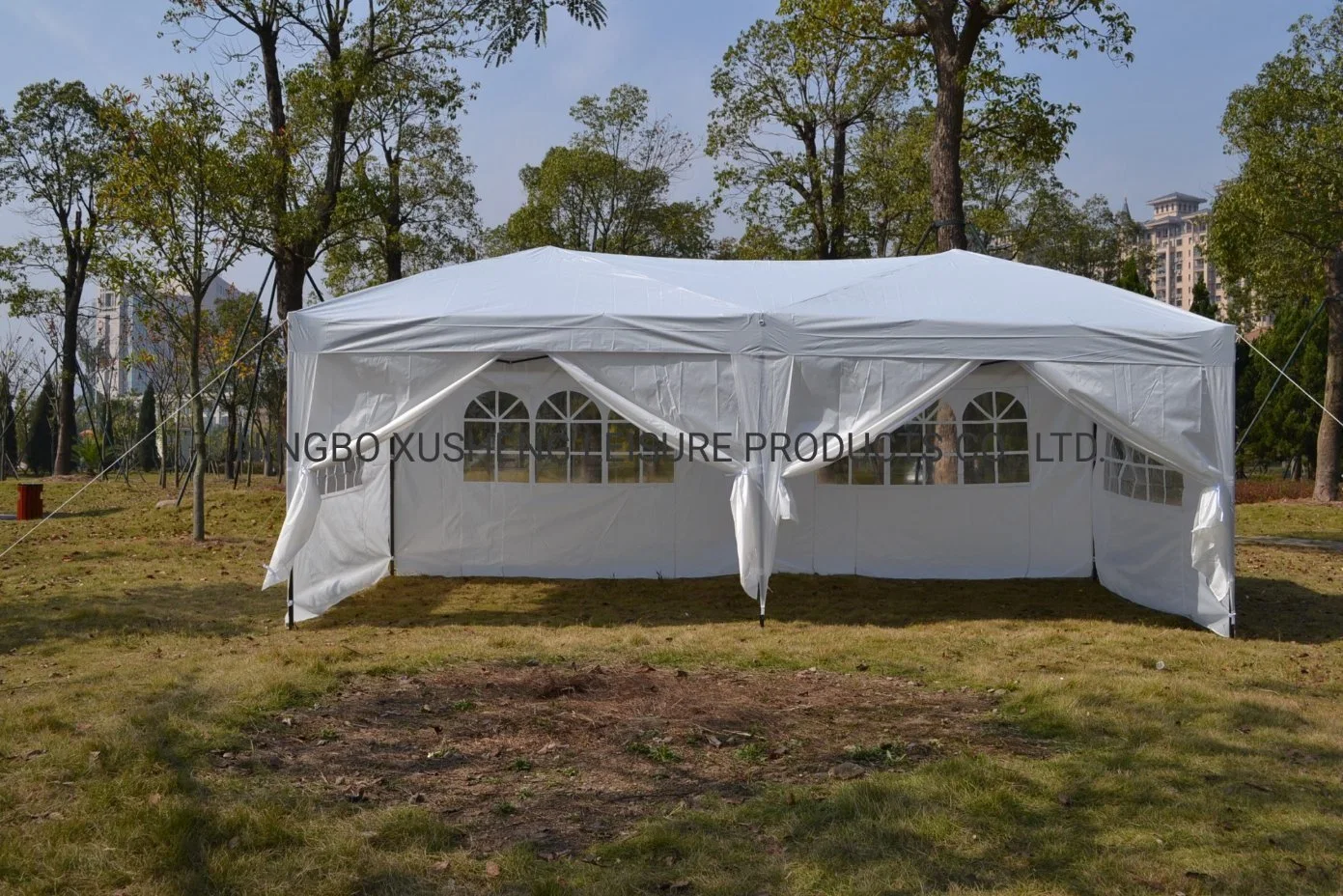 3x6m poliéster Gazebo plegable de acero (con la pared lateral 6PC)