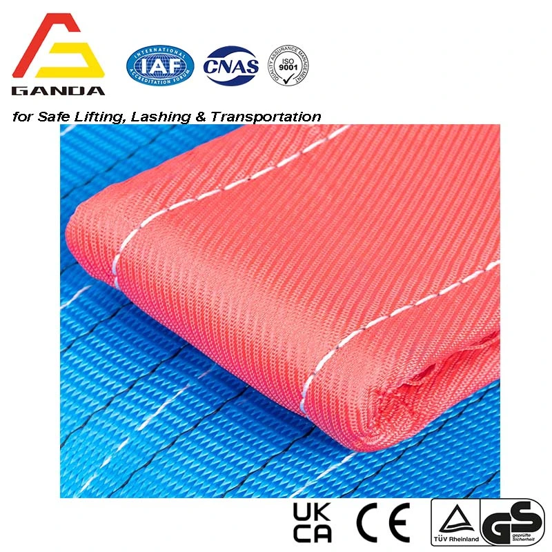 Factory Price 240mm8t Web Sling GS Heavy Duty Synethetic 2 Ply Polyester Webbing Lifting Sling with Lifting Eyes En 1492-1, ASME/ANSI B30.9, as 1353, NBR 1567-1