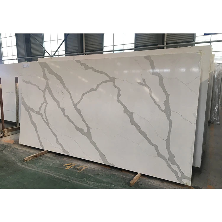 Frost Waterfall Quartz Table Counter Top Slab Quartz Stone for Kitchen Bath Vanity Countertop