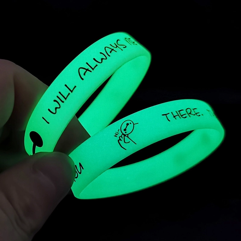 Glow in Dark Silicone Wristband Fluorescent Bracelets Elastic Rubber Bangles