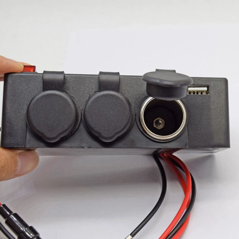 Car Triple Socket Cigarette Lighter Plug Switch Box Automotive DC Power Outlet Extension