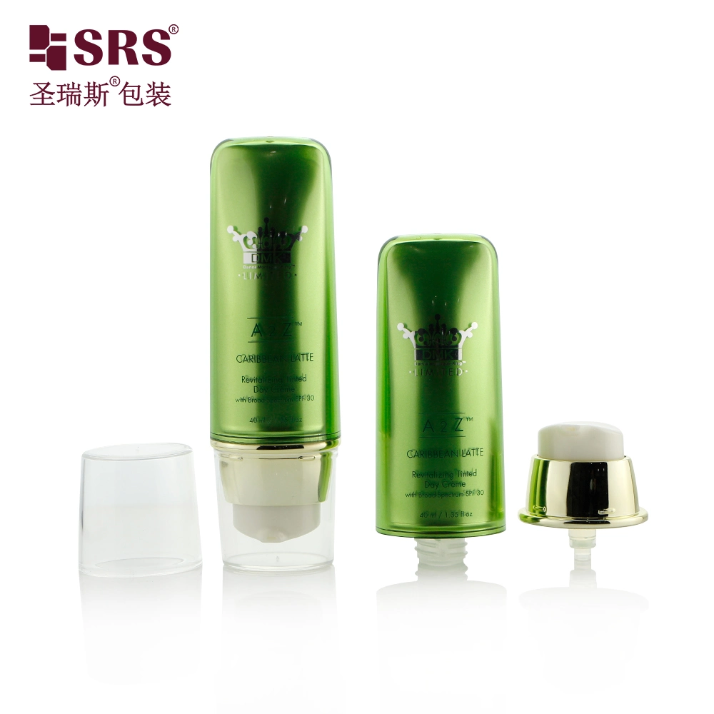 Empty Acrylic Plastic Double Wall BB Cream Tube With Airless Pump 35ml