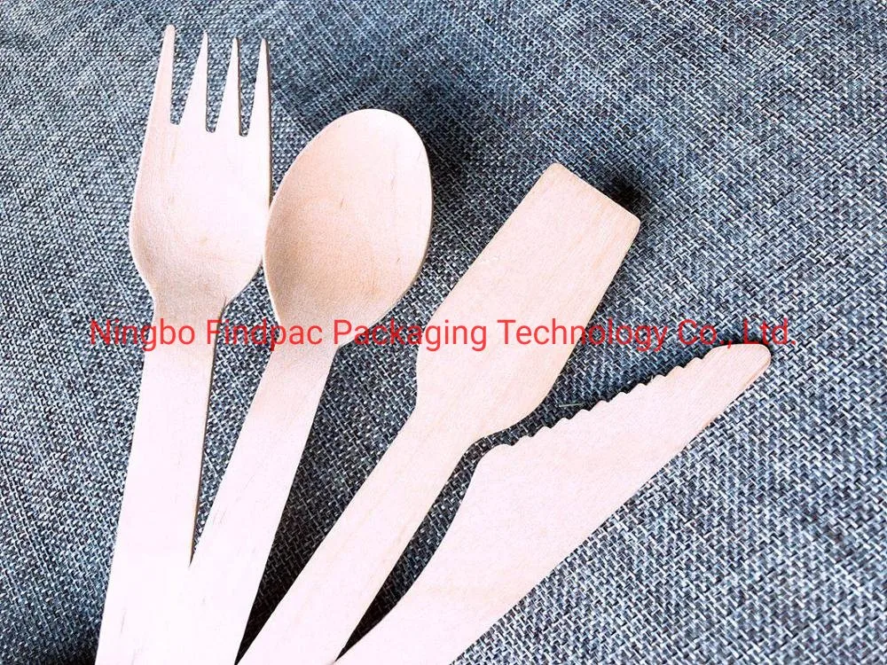 100 Pack Wooden Cutlery Set - Forks, Spoons, Knives Biodegradable Tableware Wooden Cutlery