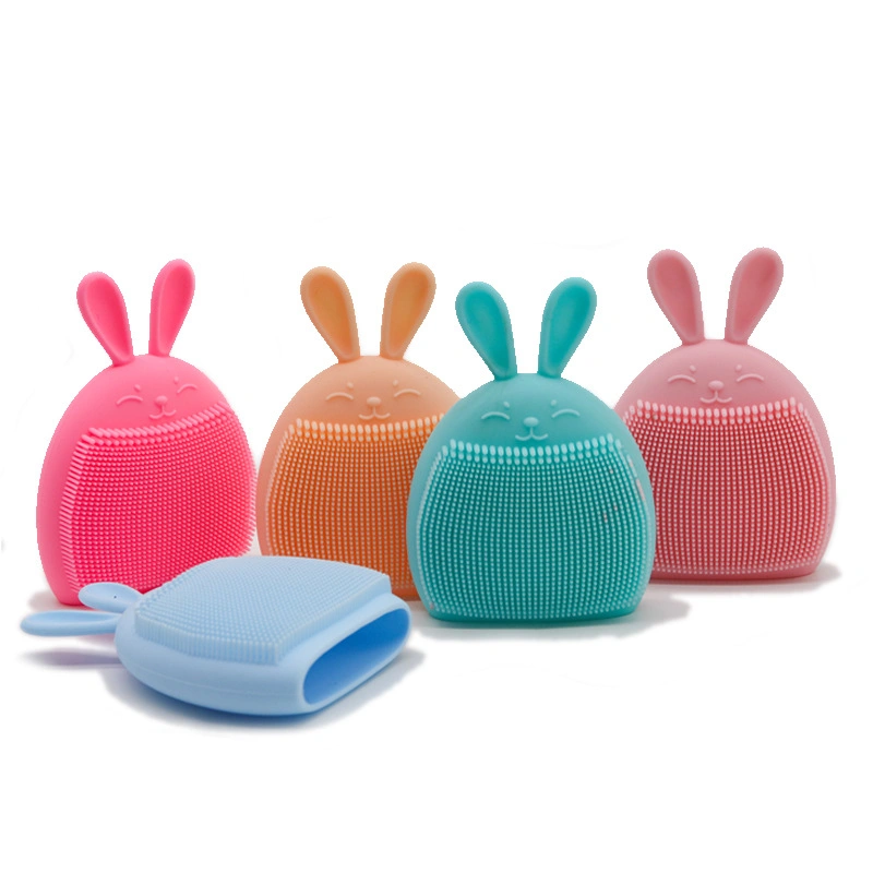 Cute Cartoon Rabbit Shaped Facial Silicone Scrubber Exfoliating Cleansing Brush Skin Care Tools