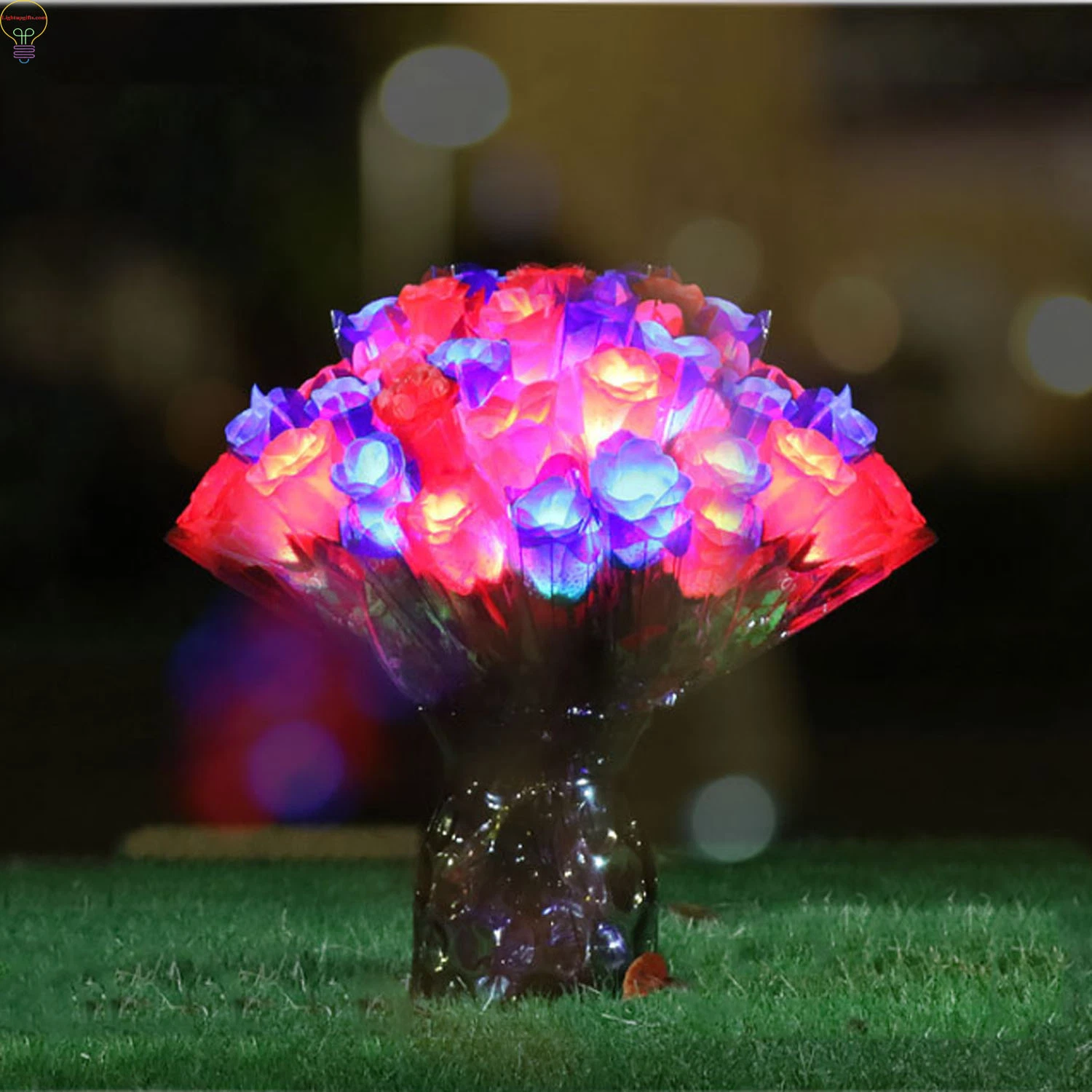 LED Flower Lights LED Rose Wedding Decoration LED Rose Flower Artificial Flower