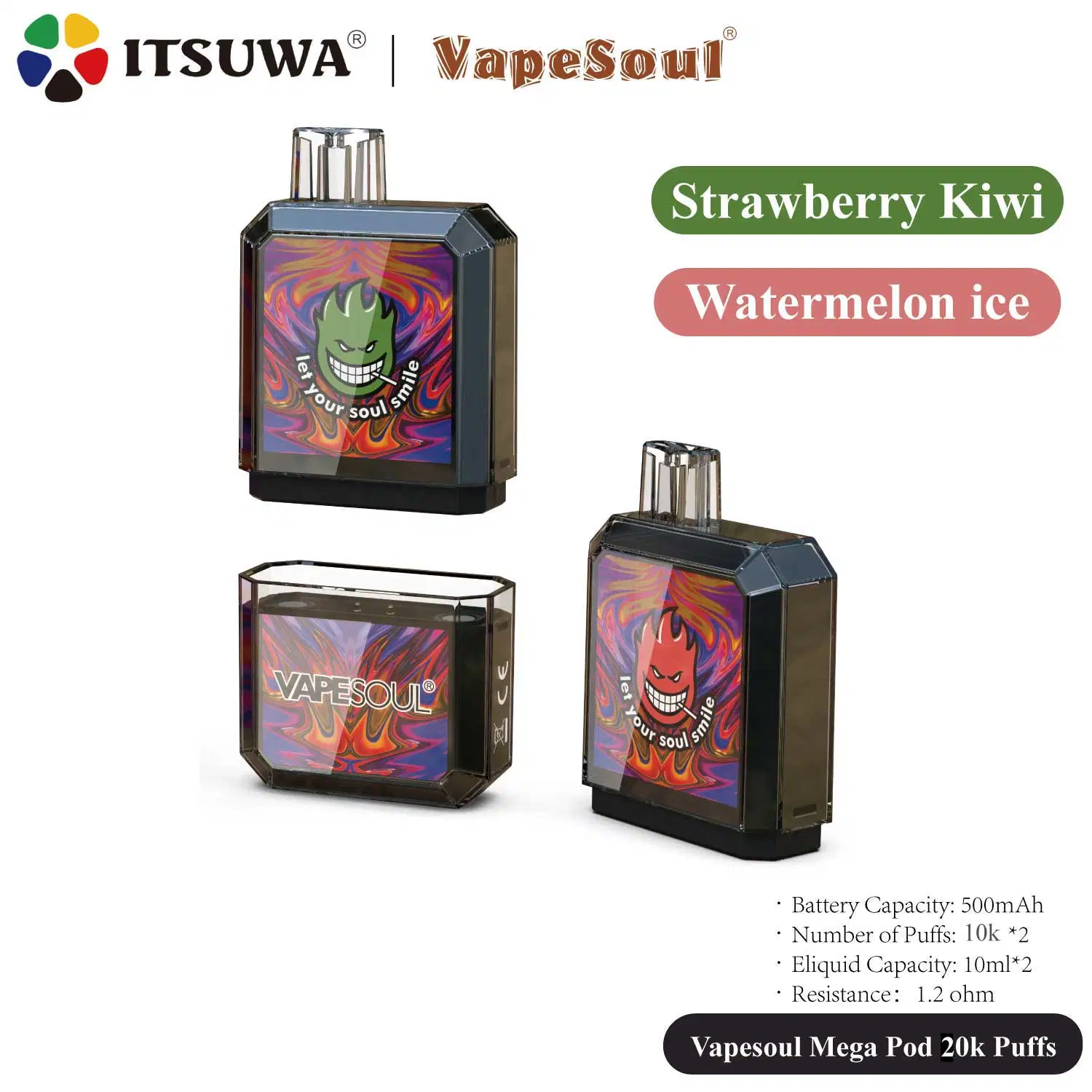 Itsuwa Vapesoul Mega Pod 10000 bouffées Vape Stylo en gros accessoires pour fumeur