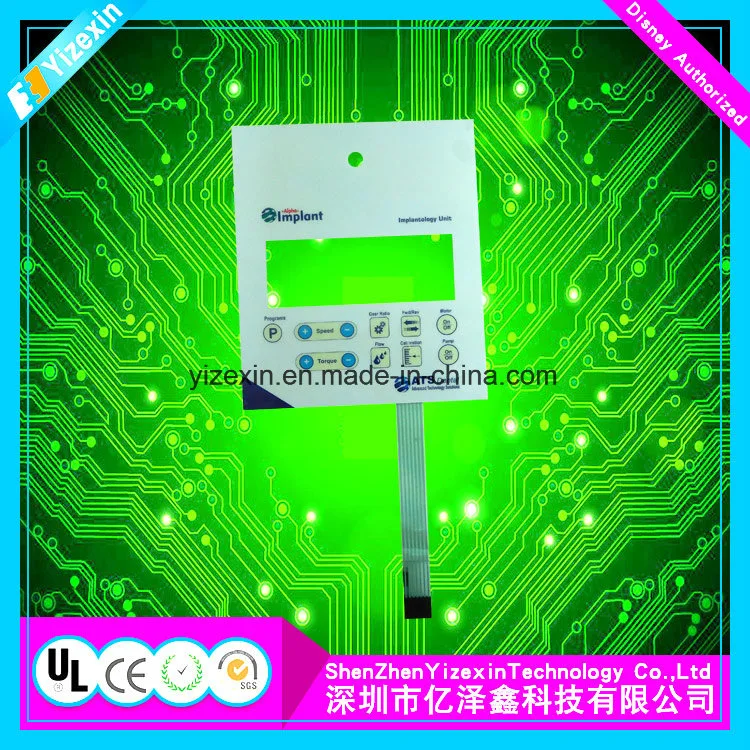 Medical Equipments Embossed Keys Membrane Keypad with FCC