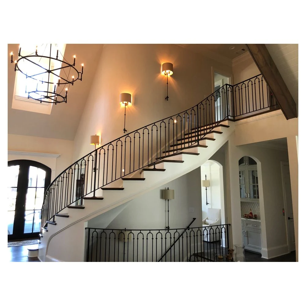 Popular Modern Steel Spiral Staircase Design Wood Marble Stairs Metal Curved Staircase