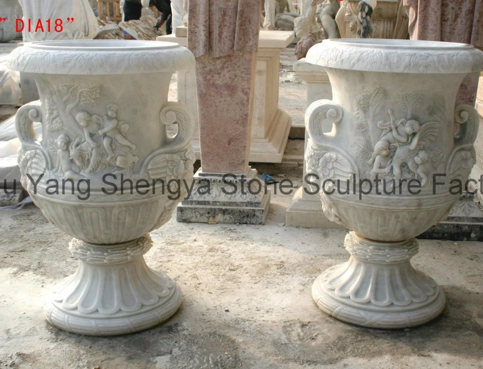 European Garden Marble Planter Marble Pot Stone Flower Pot Garden Decorate MP-023