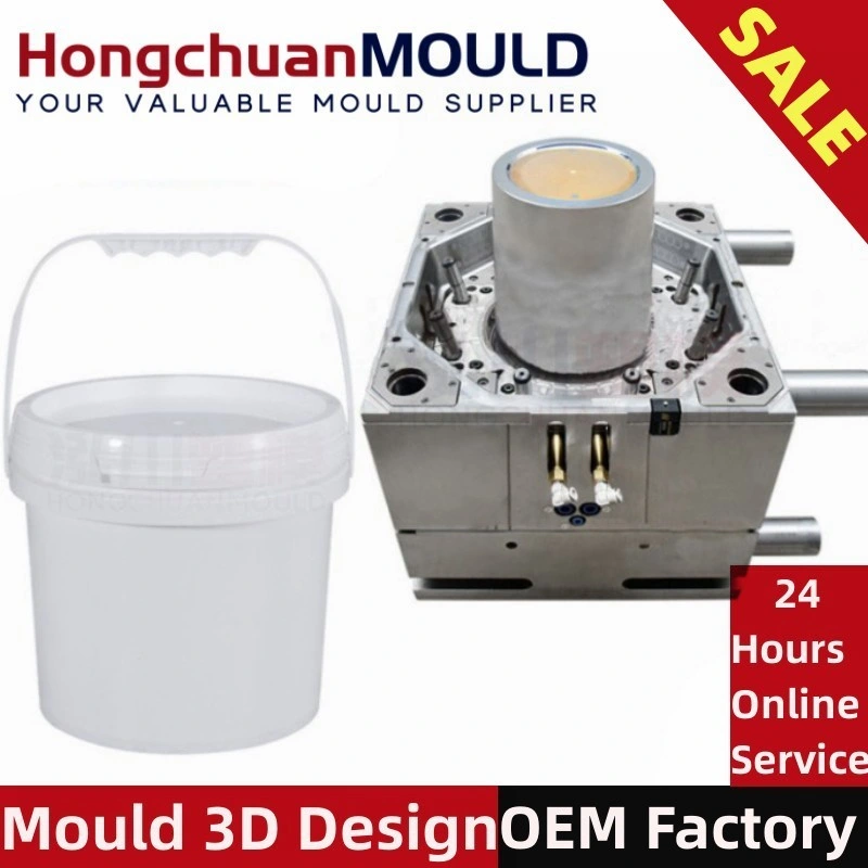 Taizhou Mould Factory Durable Plastic Bucket Injection with Cover Mould