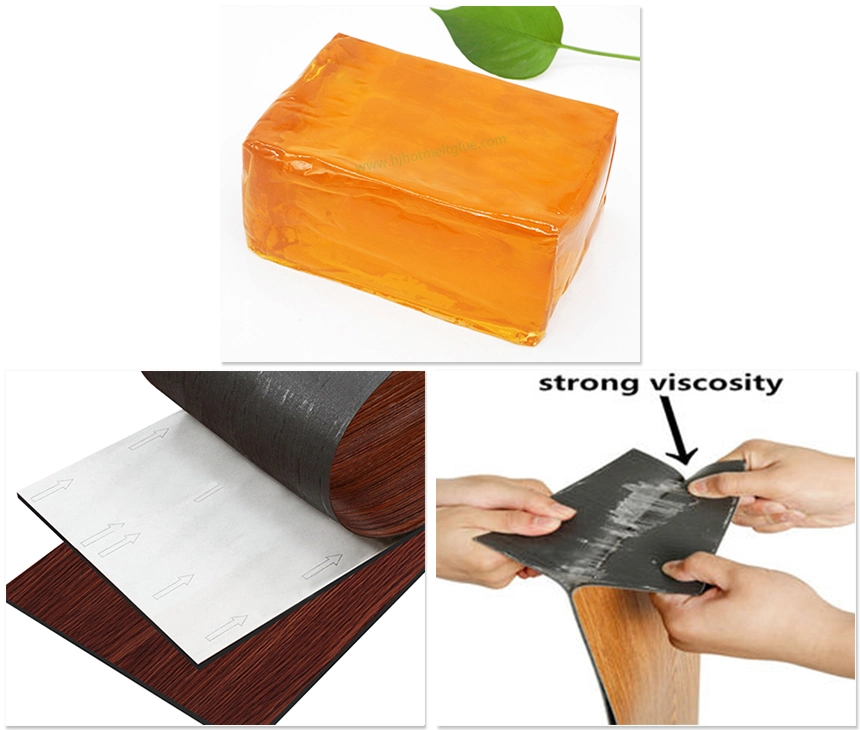 Psa Yellow Block Hot Melt Adhesive Glue for Spc Flooring Title Sheet