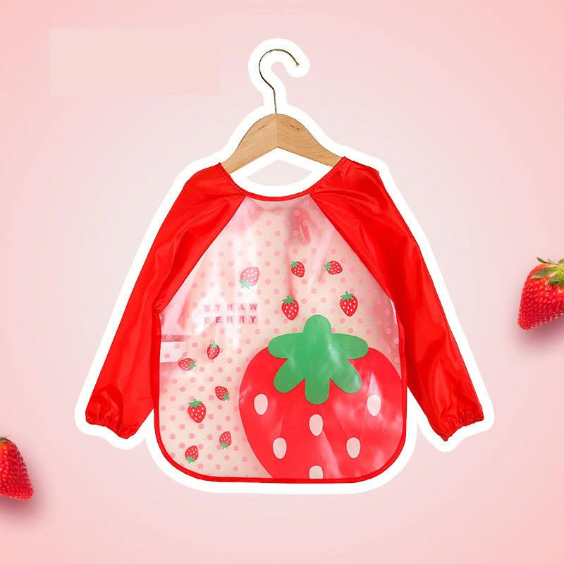 Hot Selling Products Transparent Unisex Infant Waterproof Toddler Apron of PEVA Eat & Play Smock Long Sleeved Baby Bib