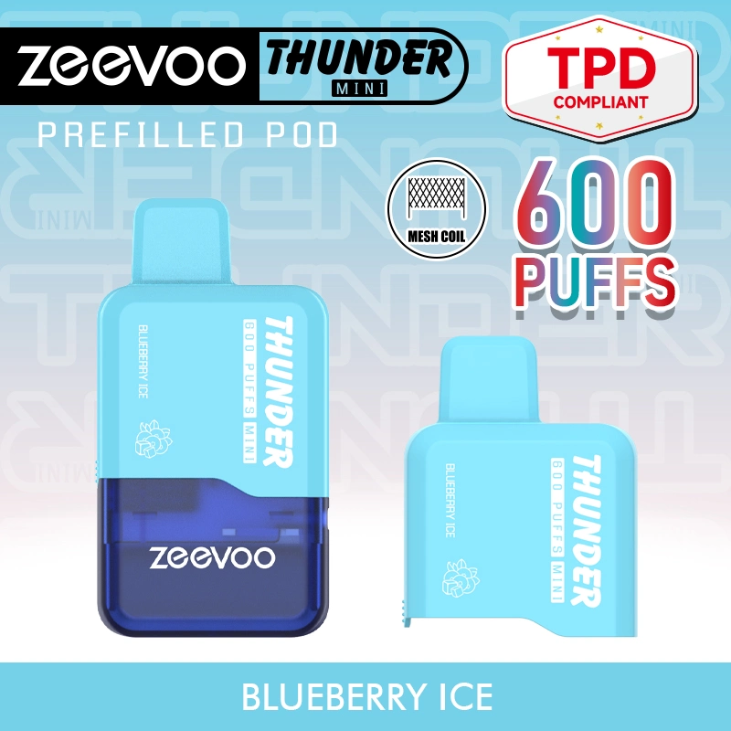 Zeevoo Thunder Venta al por mayor Vaporizer a medida barras TPD desechable VAPE Pen 600 Puff E Cigarette 2% Nicotine Envío barato Jugo de Vapes