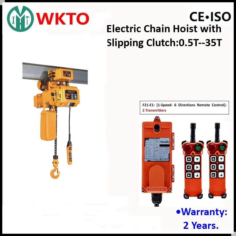 Wkto 1T del embrague polipasto eléctrico de sobrecarga eléctrica Trolley con Control Remoto Inalámbrico Fabricante Fábrica