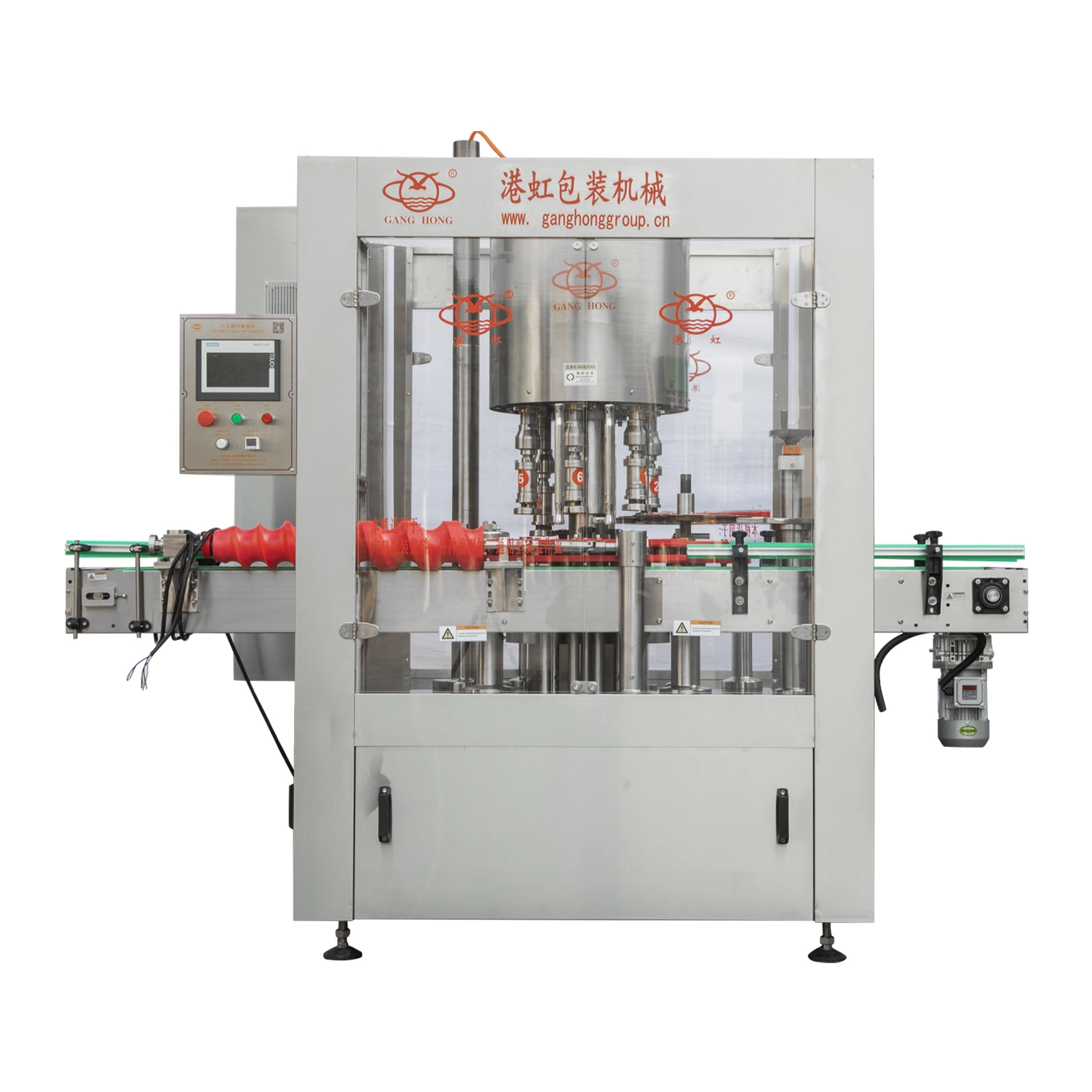 5000bph Rotary Chili Sauce Glass Bottle Capping Machine